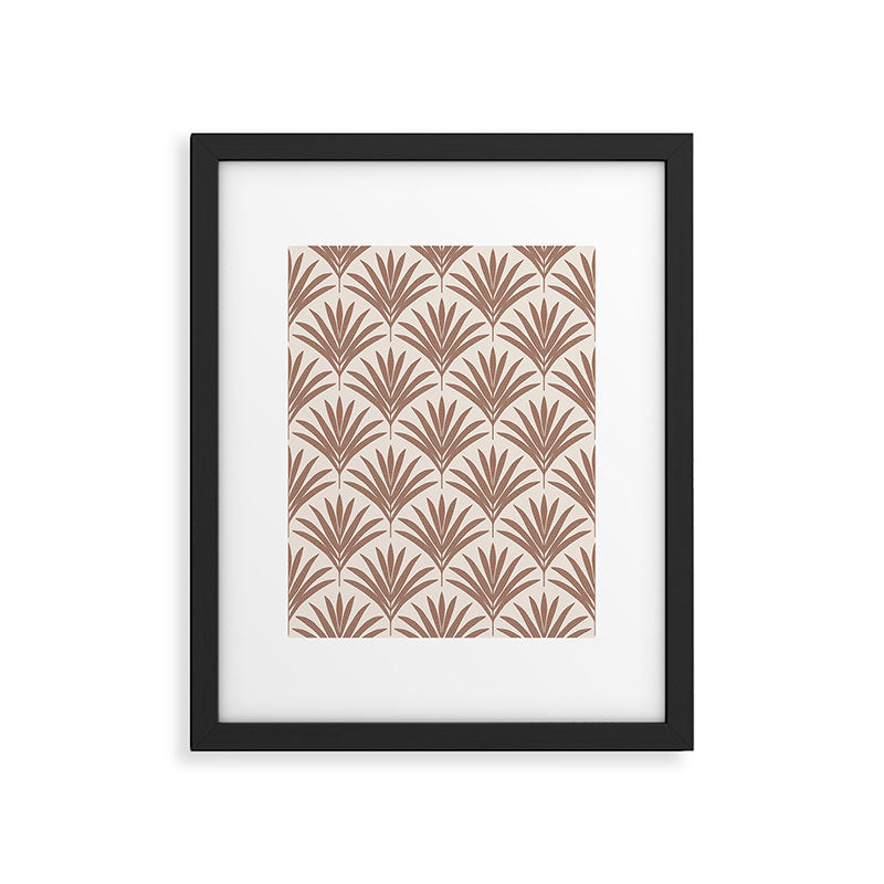 Modern Palm Leaf Pattern - Mocha Framed Art Print Gallery Image 6