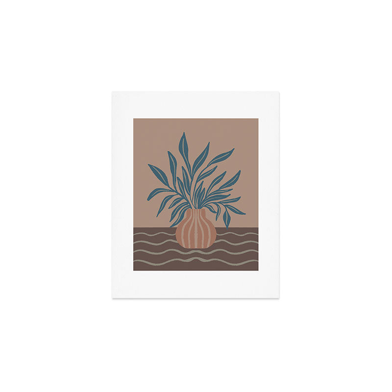 Modern Vase with Tropical Leaves Art Print Gallery Image 1