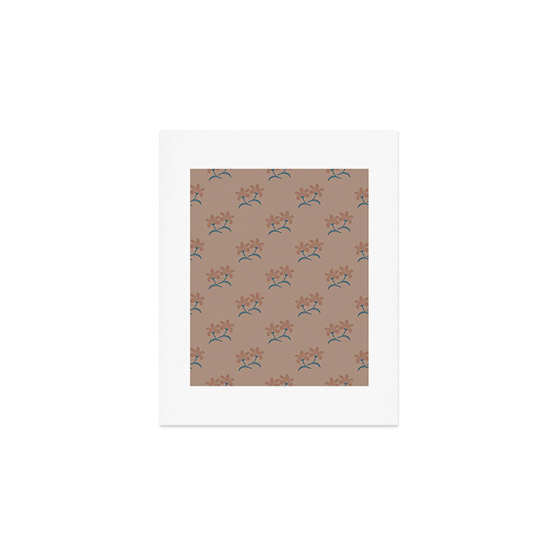 Neutral Modern Flowers- Romantic Botanical Pattern Art Print Gallery Image 1