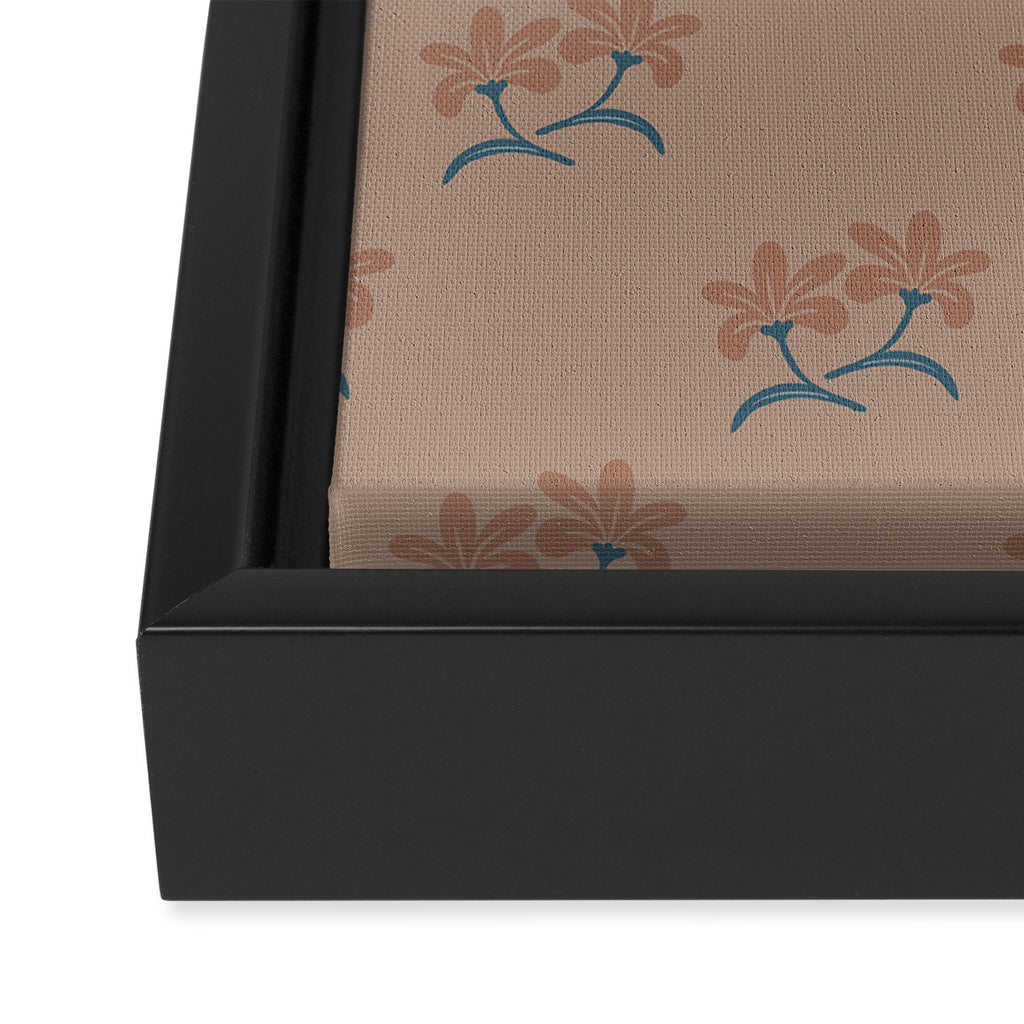 Neutral Modern Flowers- Romantic Botanical Pattern Framed Canvas Print Gallery Image 3