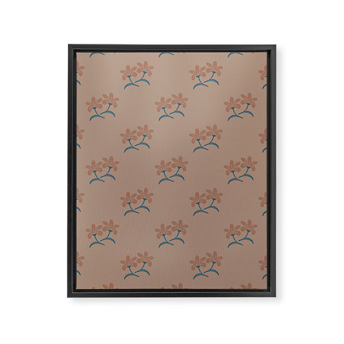Neutral Modern Flowers- Romantic Botanical Pattern Framed Canvas Print Gallery Image 1