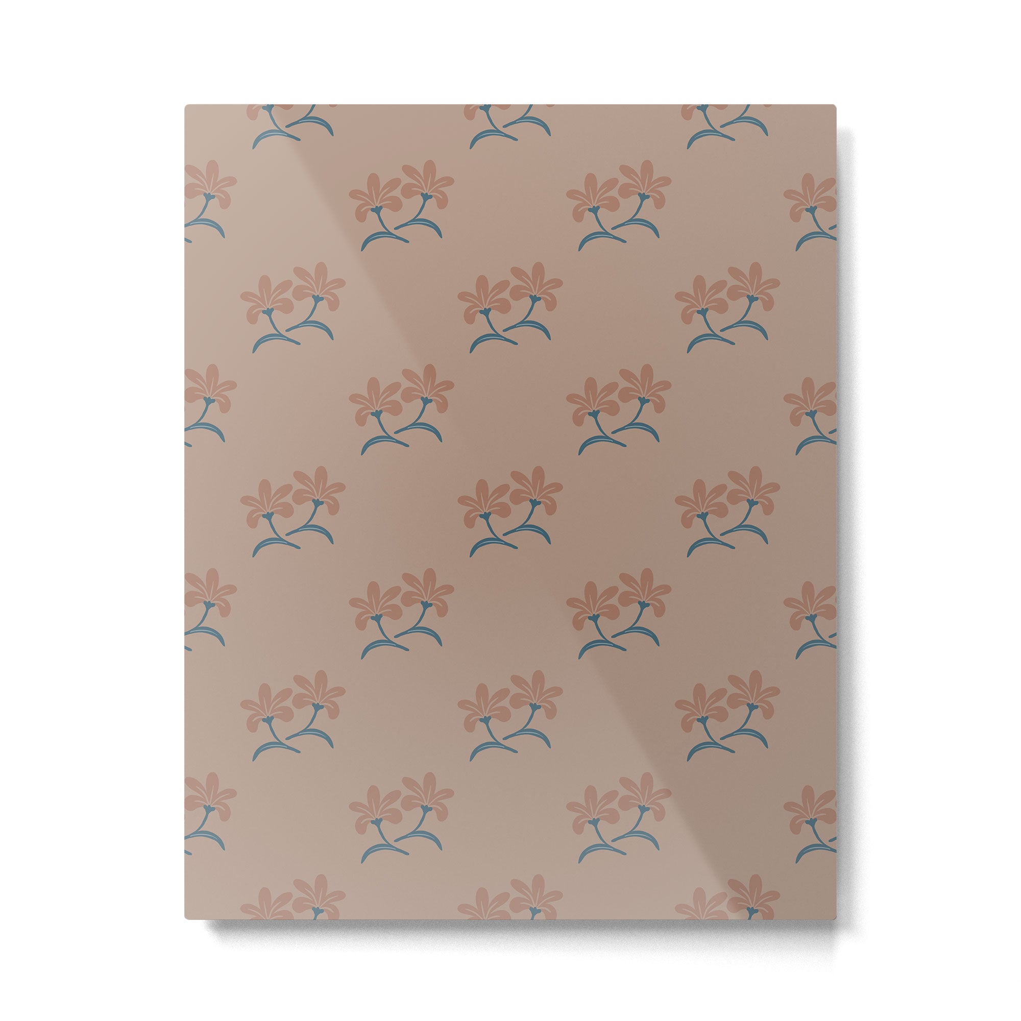 Neutral Modern Flowers- Romantic Botanical Pattern Metal Print Gallery Image 6