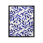 Pretty watercolor branches - blue and yellow Framed Canvas Print Gallery Image 8