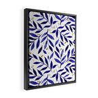 Pretty watercolor branches - blue and yellow Framed Canvas Print Gallery Image 2