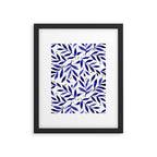 Pretty watercolor branches - blue and yellow Framed Art Print Gallery Image 6