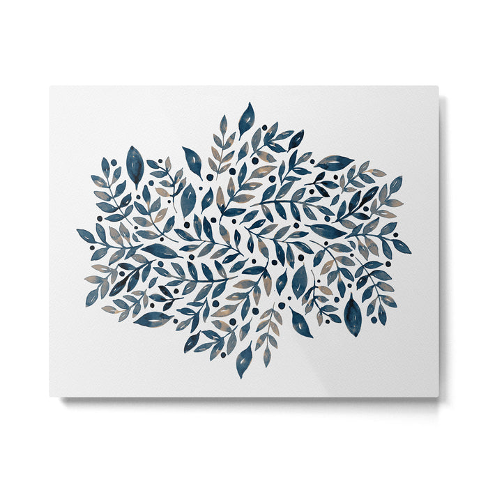 Seasonal branches and berries - neutral Metal Print Gallery Image 1