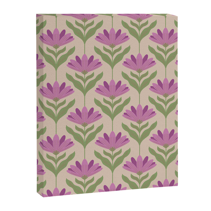 Violet Bloom - Bold Botanical Floral Pattern Canvas Print Gallery Image 1