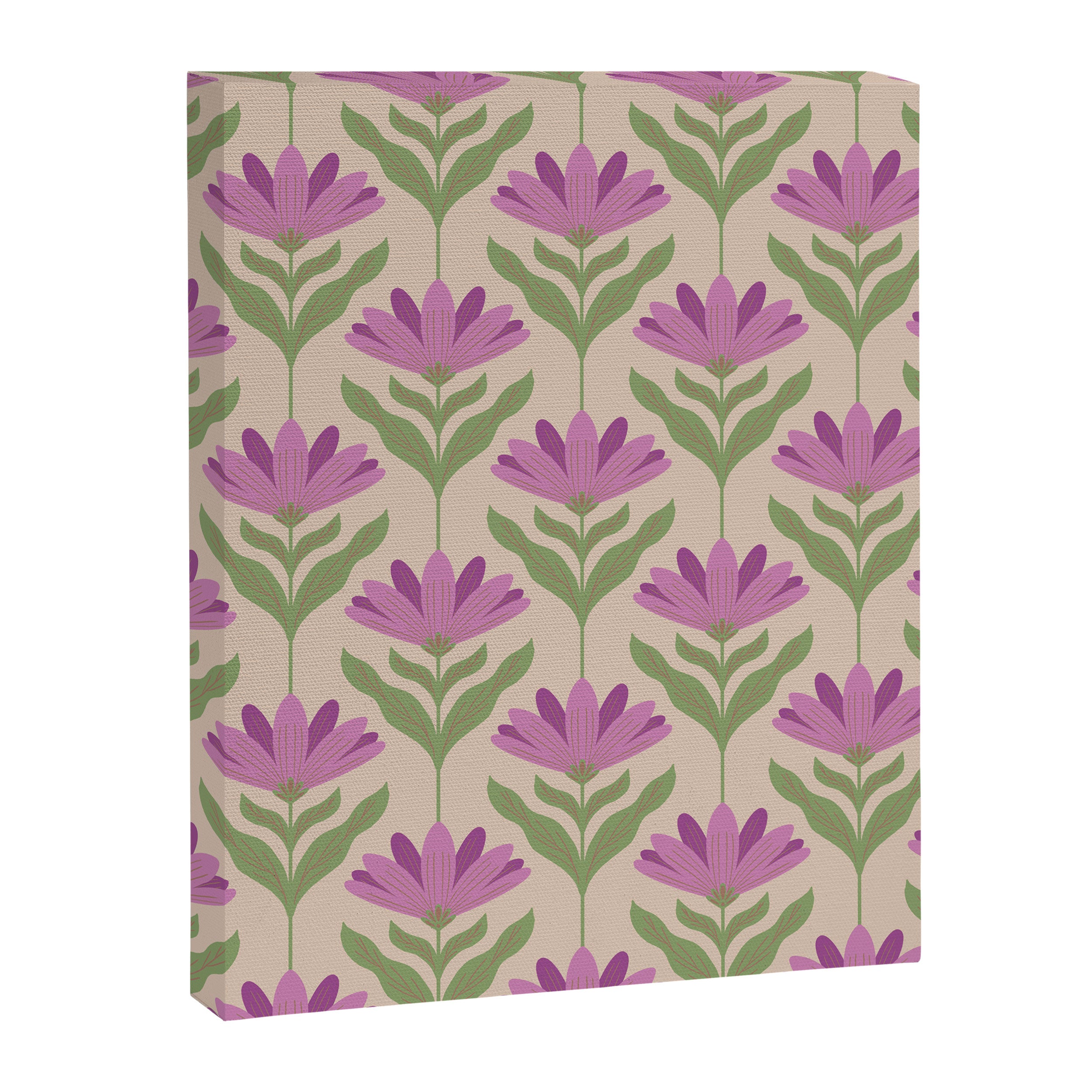 Violet Bloom - Bold Botanical Floral Pattern Canvas Print Gallery Image 8