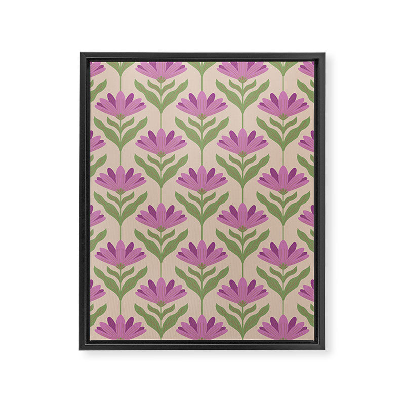 Violet Bloom - Bold Botanical Floral Pattern Framed Canvas Print Gallery Image 8
