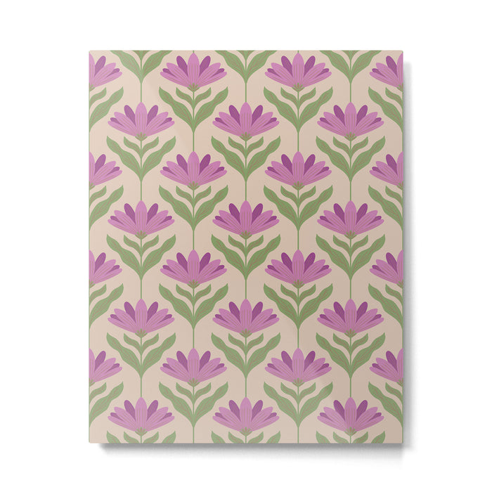 Violet Bloom - Bold Botanical Floral Pattern Metal Print Gallery Image 1