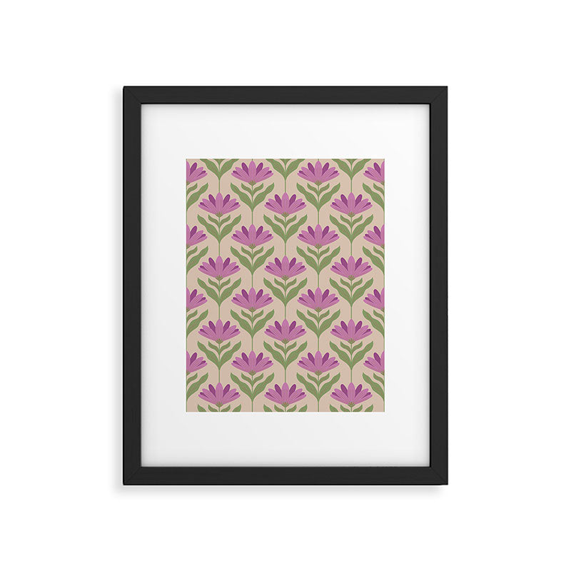 Violet Bloom - Bold Botanical Floral Pattern Framed Art Print Gallery Image 6
