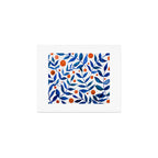 Watercolor berries and branches - blue and orange Art Print Gallery Image 1