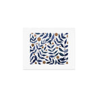 Watercolor berries and branches - indigo and beige Art Print Gallery Image 1
