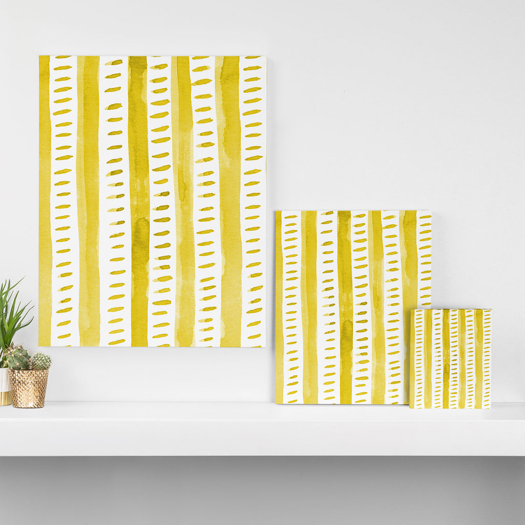 Watercolor lines - yellow Canvas Print Gallery Image 3