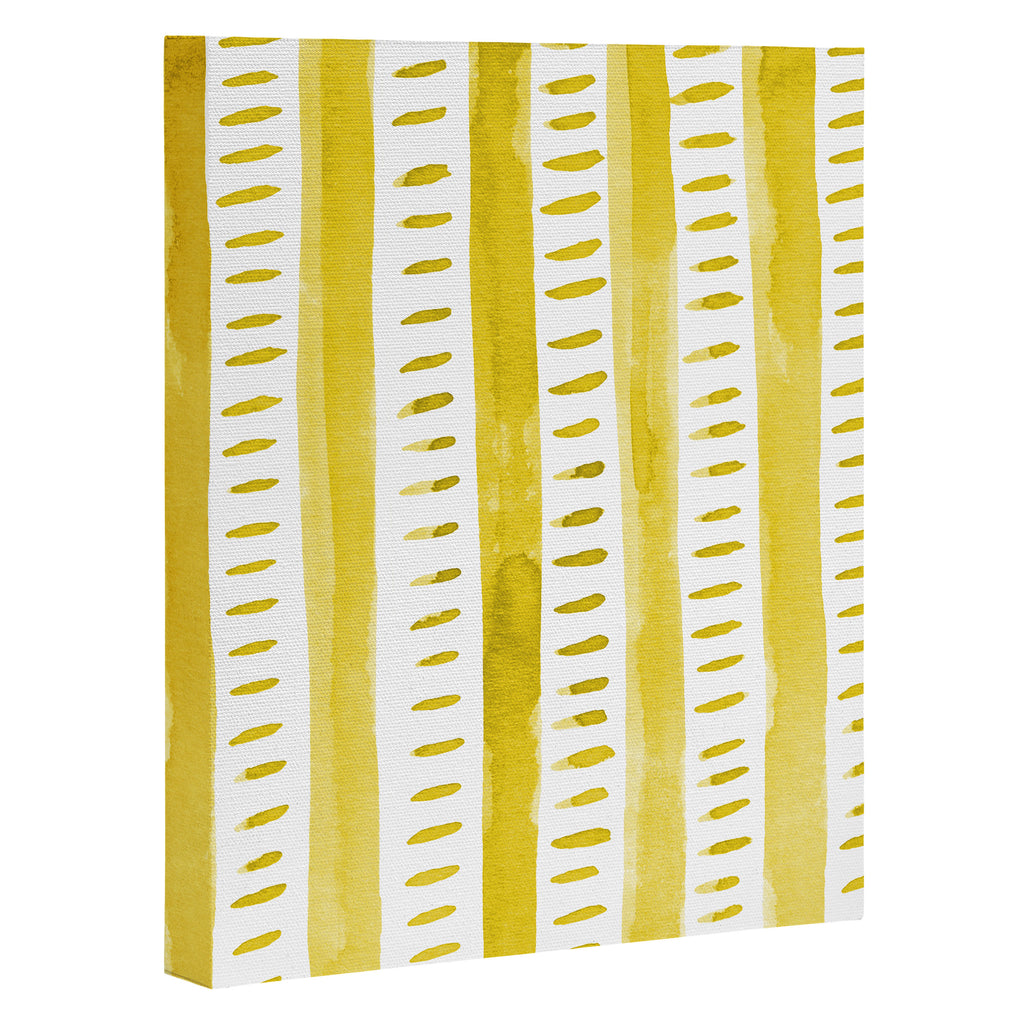 Watercolor lines - yellow Canvas Print Gallery Image 1