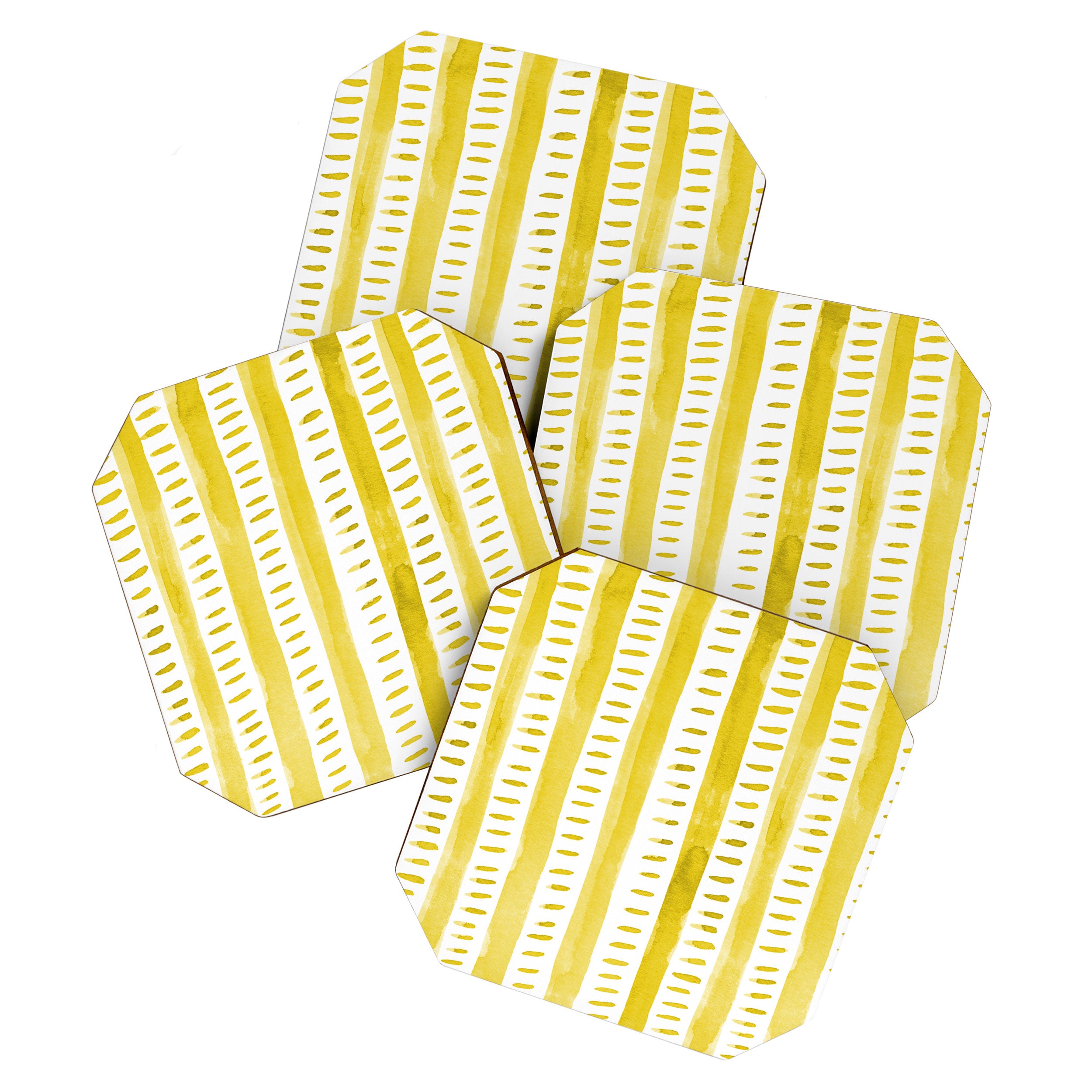 Watercolor lines - yellow Coaster Gallery Image 1