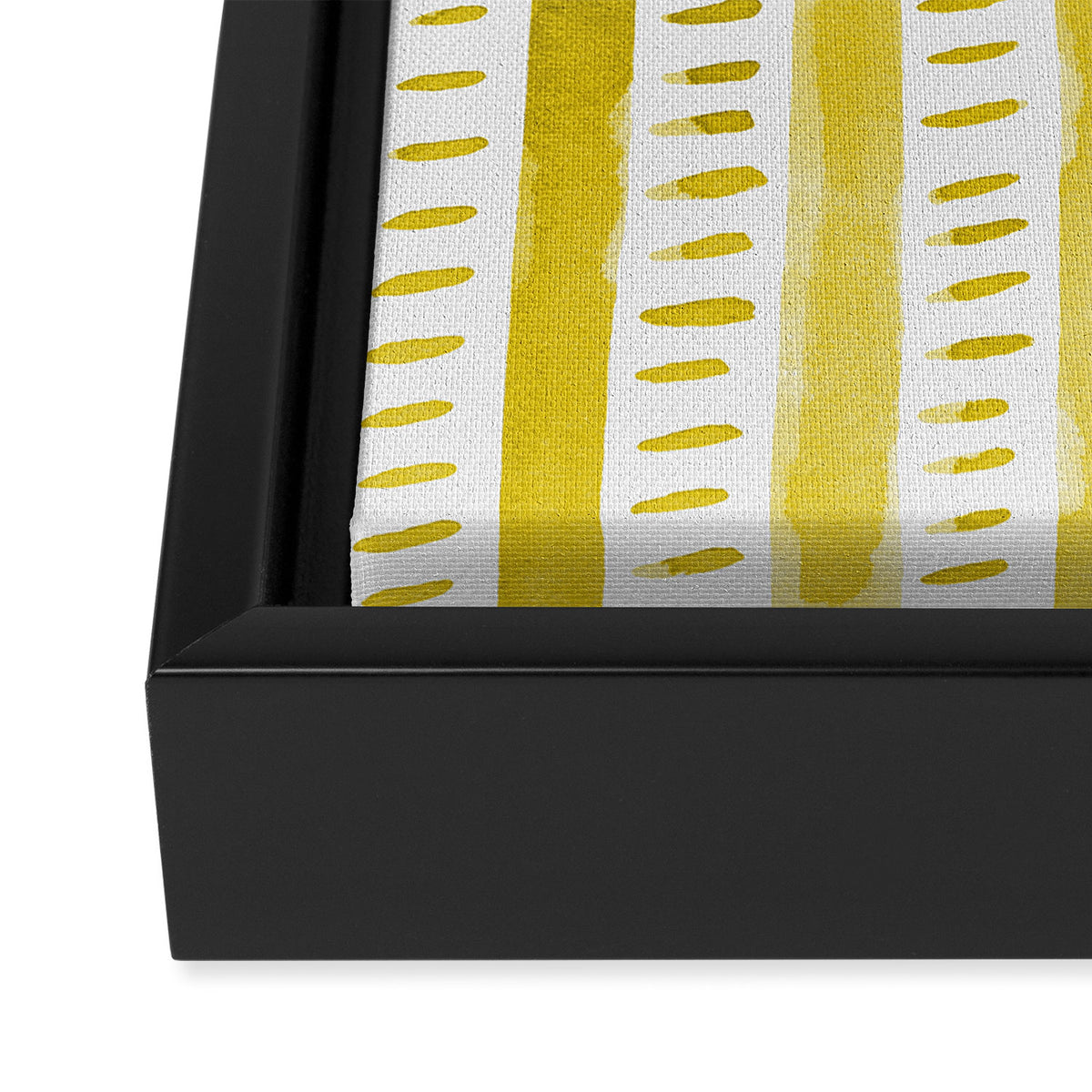 Watercolor lines - yellow Framed Canvas Print Gallery Image 3