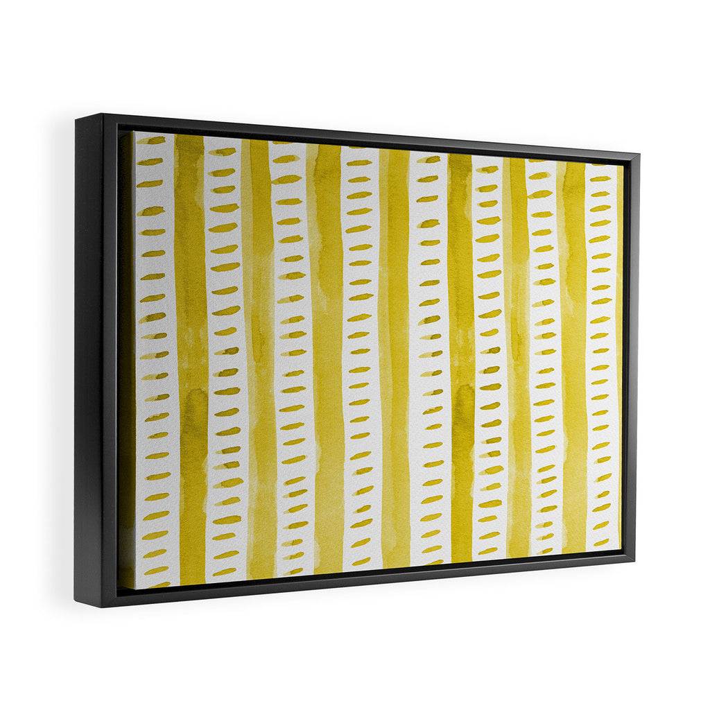 Watercolor lines - yellow Framed Canvas Print Gallery Image 2