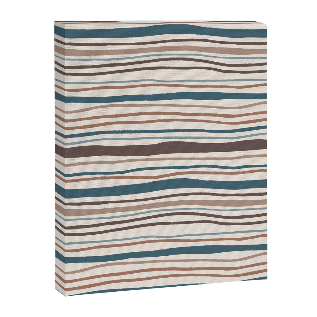 Wonky lines - mocha mousse and teal Canvas Print Gallery Image 8