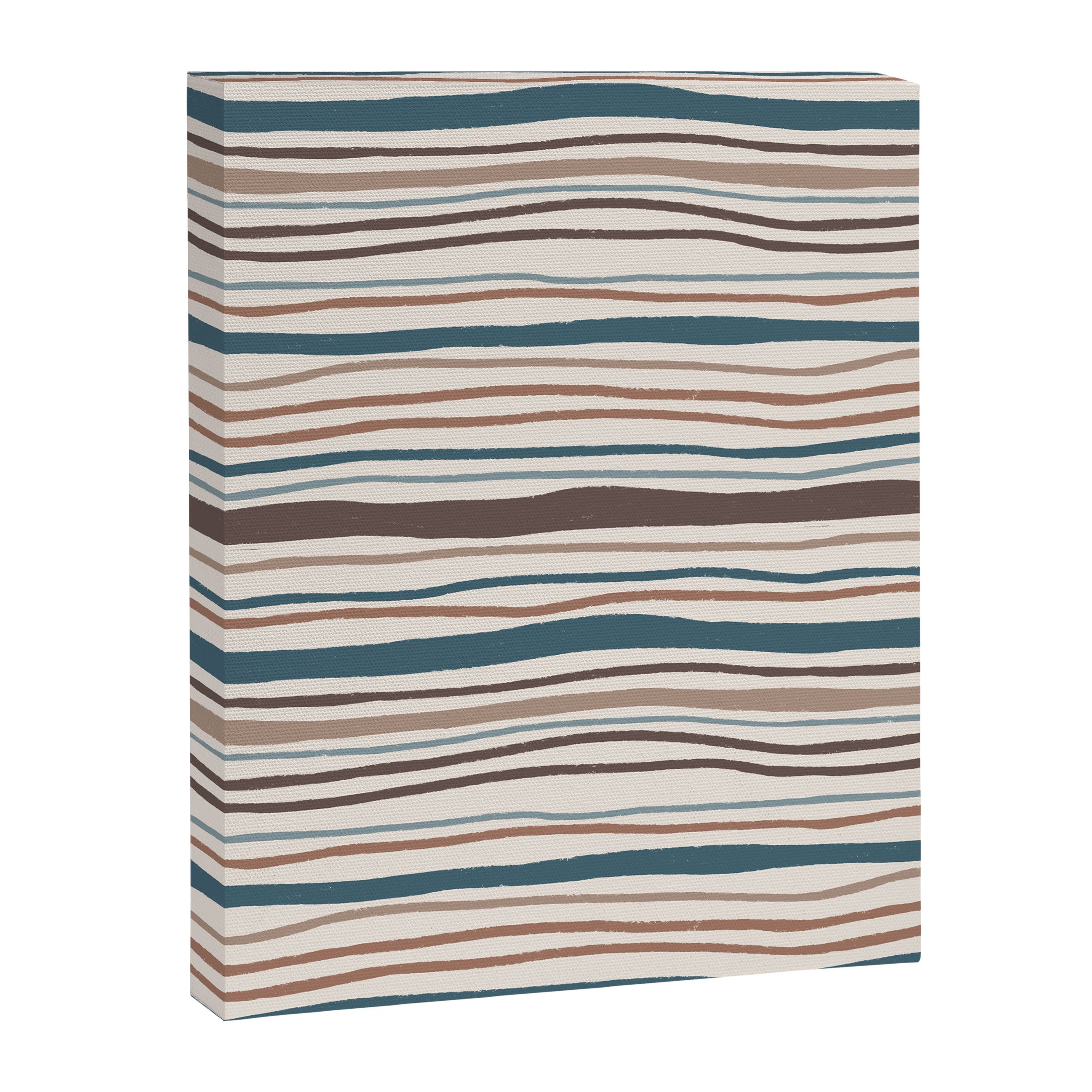 Wonky lines - mocha mousse and teal Canvas Print Gallery Image 8
