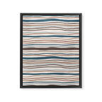 Wonky lines - mocha mousse and teal Framed Canvas Print Gallery Image 8