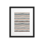 Wonky lines - mocha mousse and teal Framed Art Print Gallery Image 6