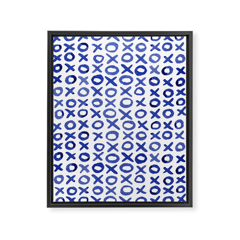 Xoxo valentine's day - blue Framed Canvas Print Gallery Image 8