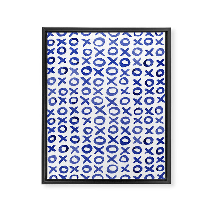 Xoxo valentine's day - blue Framed Canvas Print Gallery Image 1
