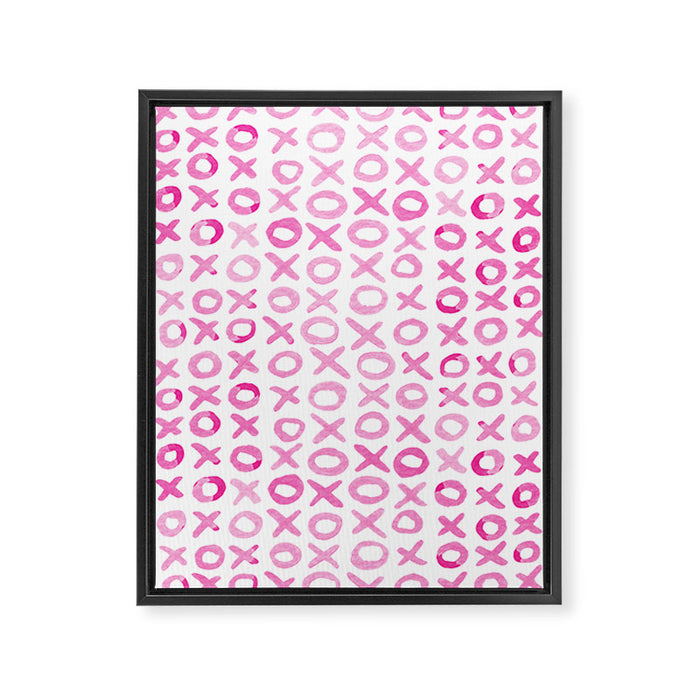 Xoxo valentine's day - pink Framed Canvas Print Gallery Image 1