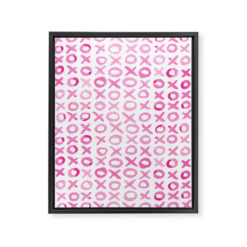 Xoxo valentine's day - pink Framed Canvas Print Gallery Image 8