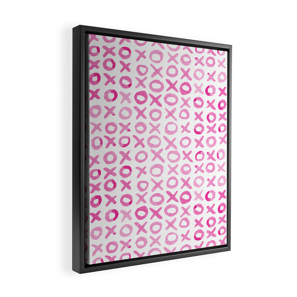 Xoxo valentine's day - pink Framed Canvas Print Gallery Image 2
