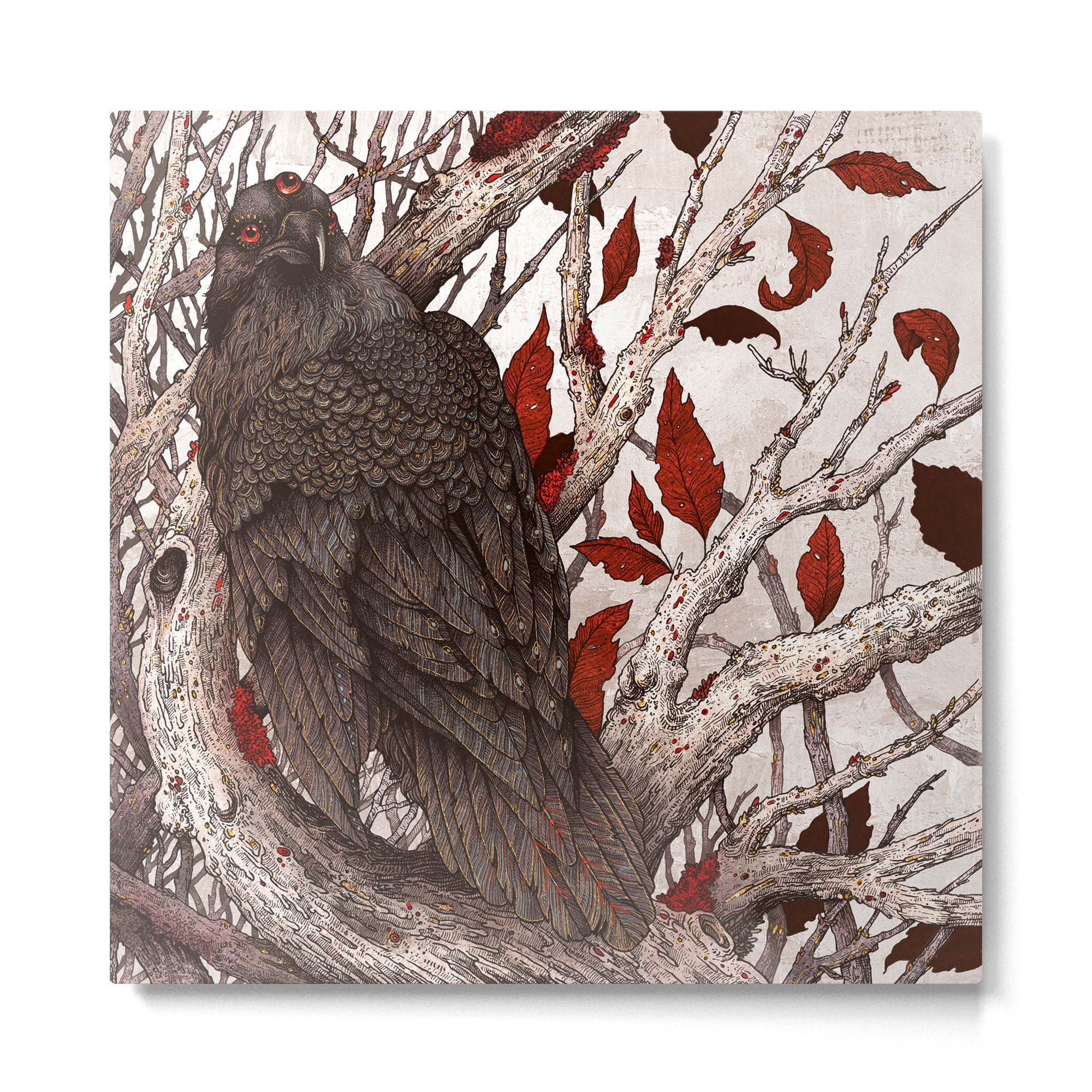 A Raven In Winter Metal Print Gallery Image 2
