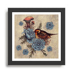 Bird Blue Roses Framed Art Print Gallery Image 1