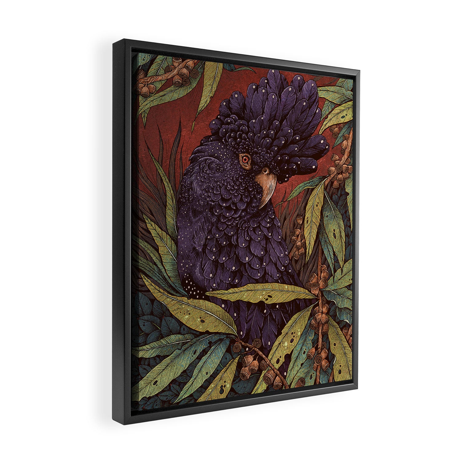 Black Cockatoo Framed Canvas Print Gallery Image 2