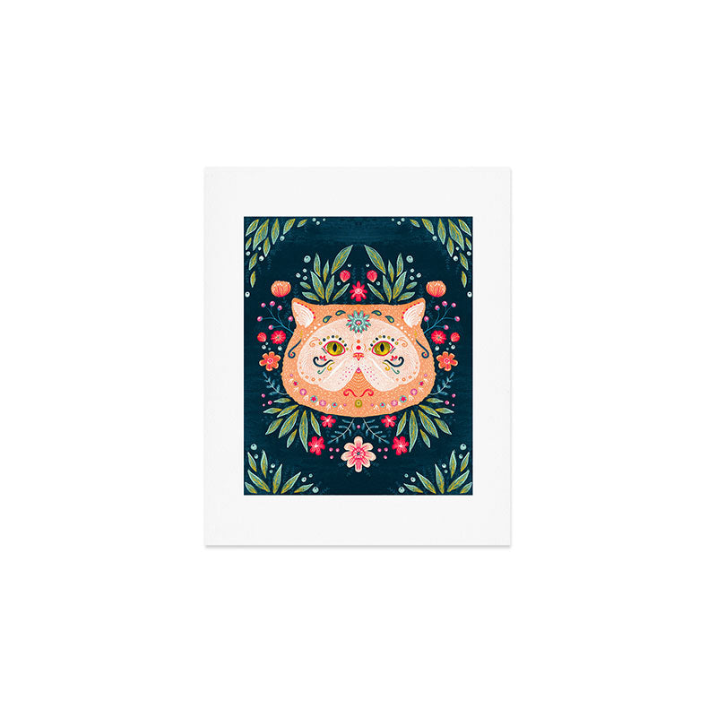 Candied Sugar Skull Kitty Art Print Gallery Image 1