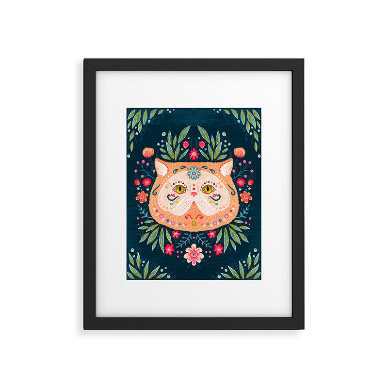 Candied Sugar Skull Kitty Framed Art Print Gallery Image 5