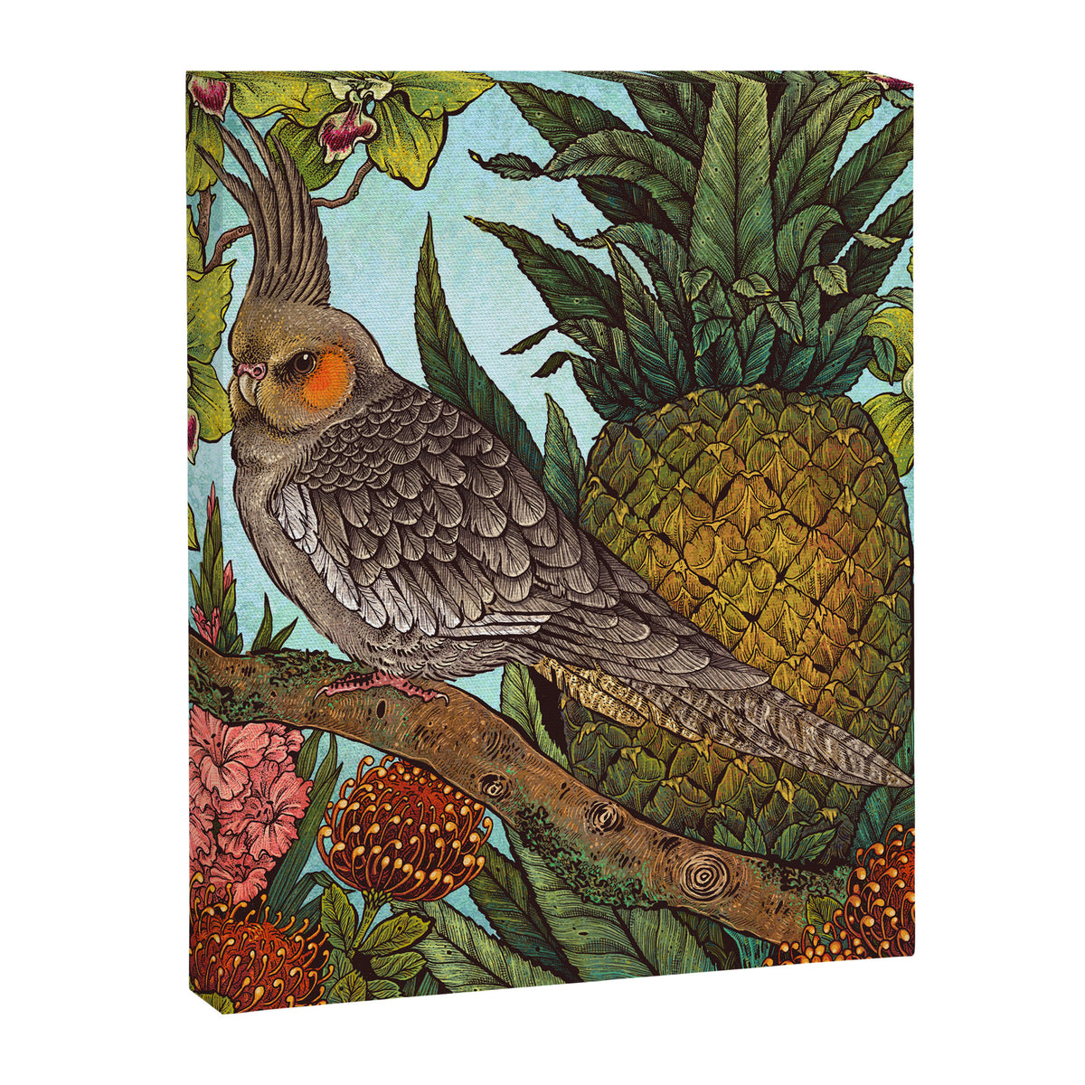 Cockatiel And Pineapple Canvas Print Gallery Image 6