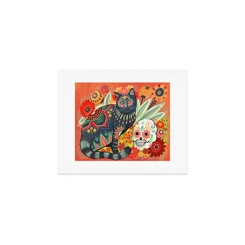 Dia De Los Muertos Cat Art Print Gallery Image 1