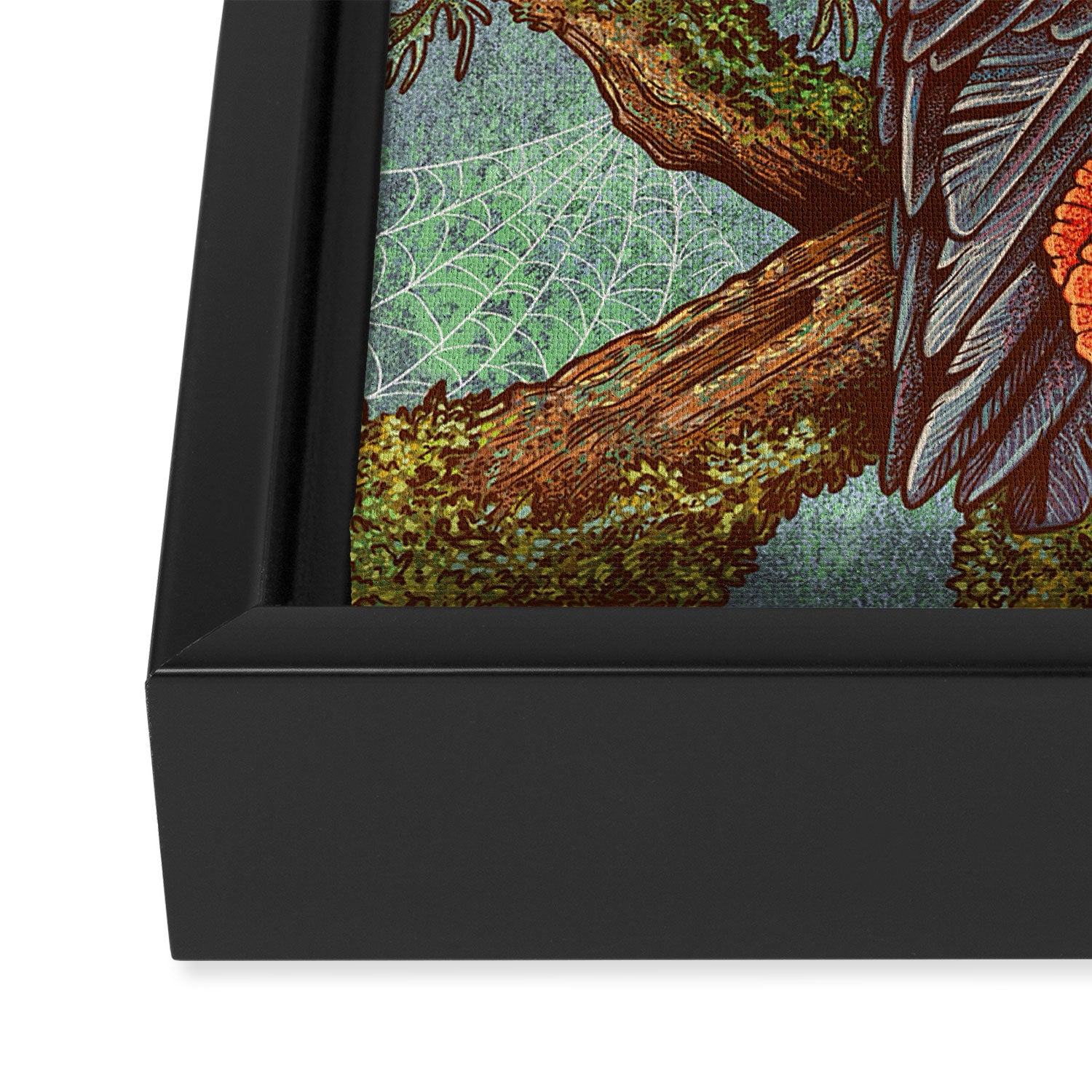 Huginn And Muninn in Odainsackr Framed Canvas Print Gallery Image 3