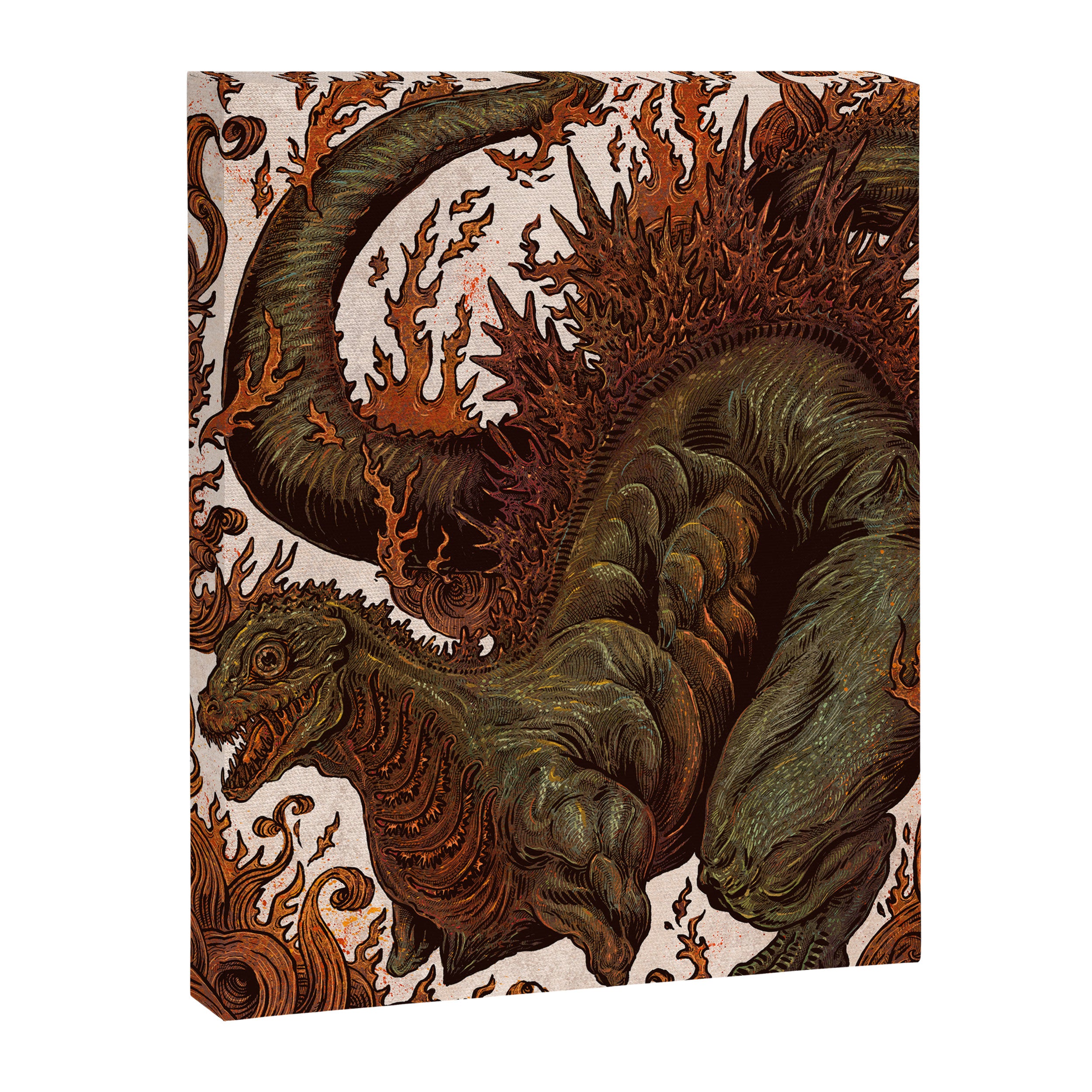 Kaiju In Flames  Canvas Print Gallery Image 6