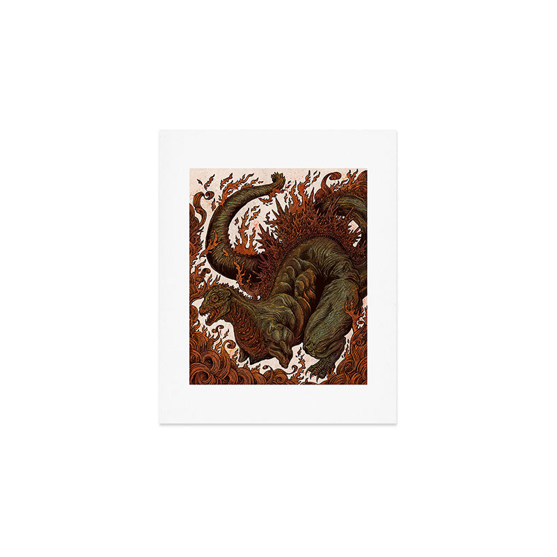 Kaiju In Flames  Art Print Gallery Image 1