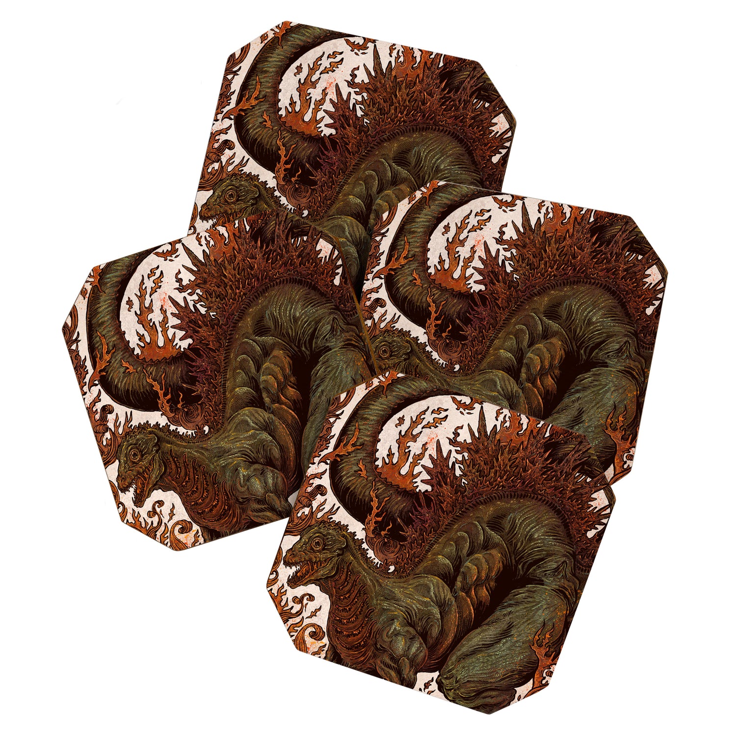 Kaiju In Flames  Coaster Gallery Image 1