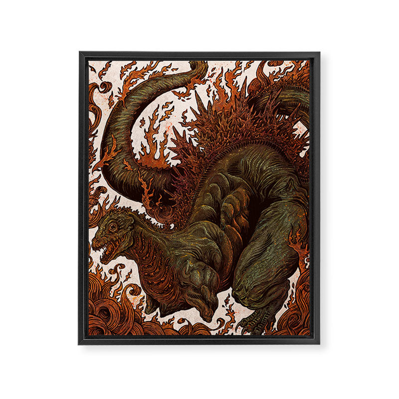 Kaiju In Flames  Framed Canvas Print Gallery Image 6