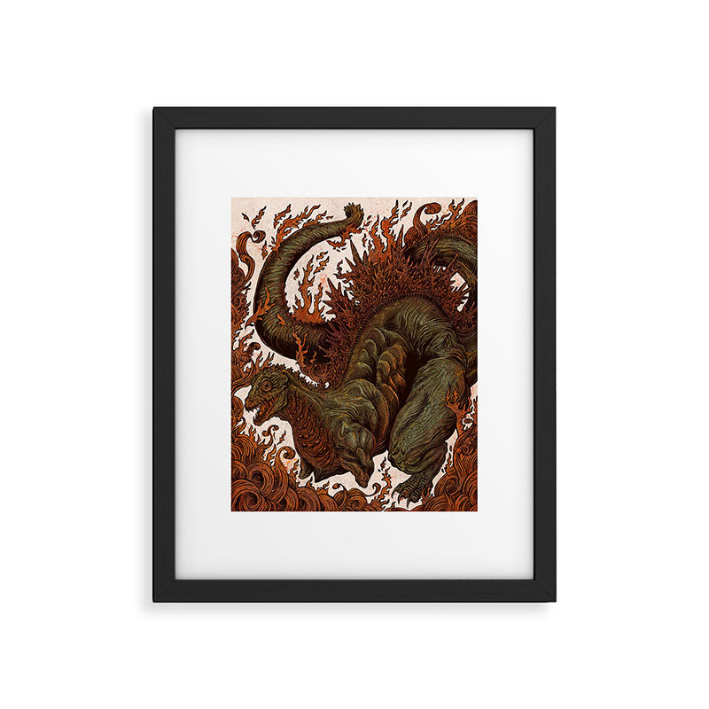 Kaiju In Flames  Framed Art Print Gallery Image 5