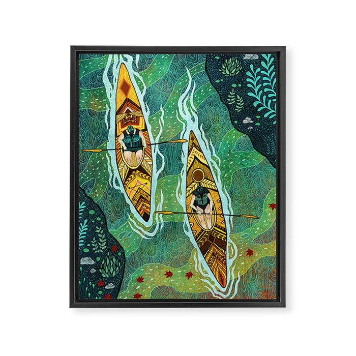 Kayaking Framed Canvas Print Gallery Image 1