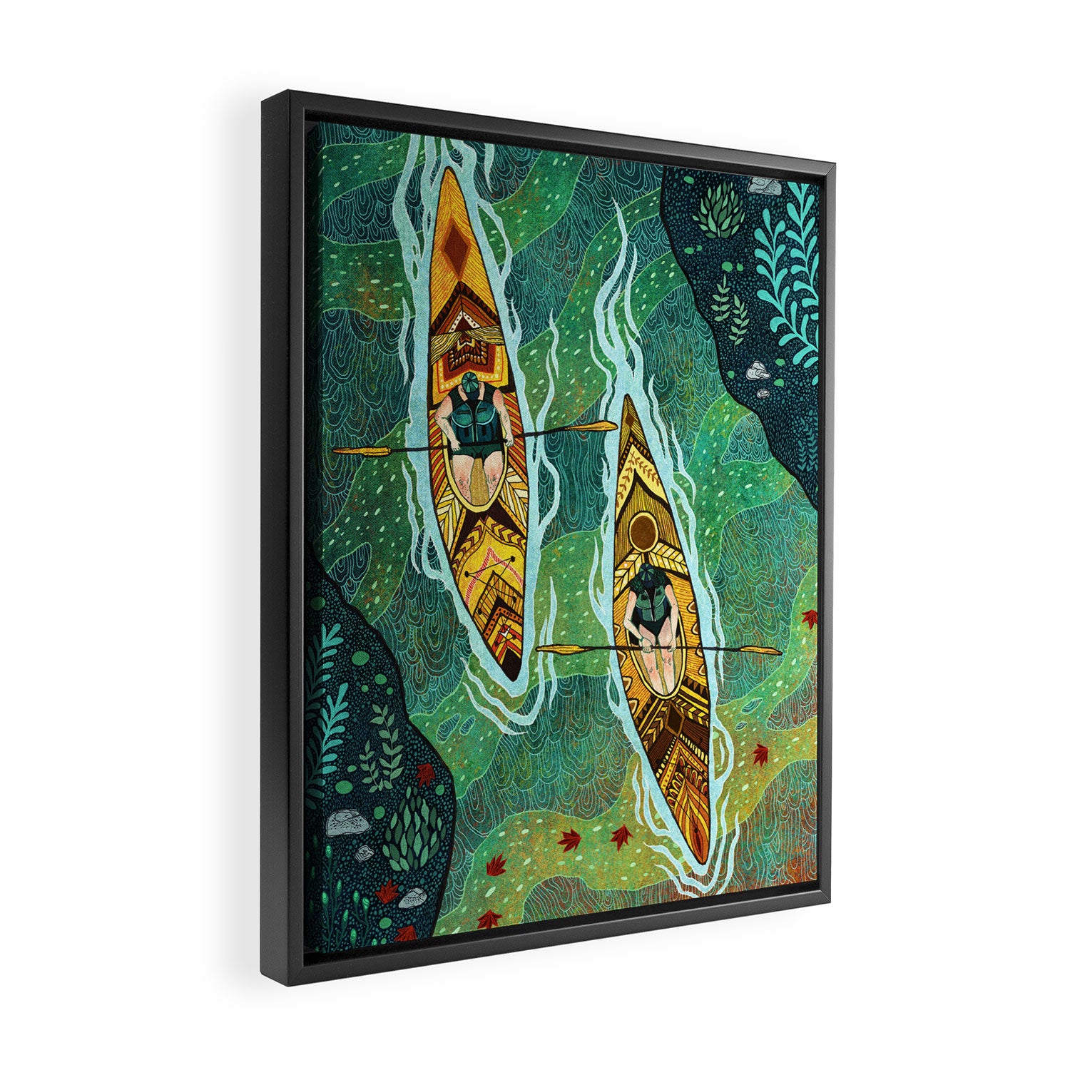 Kayaking Framed Canvas Print Gallery Image 2