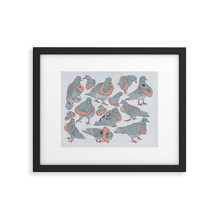 Pigeon Bread Necklaces Framed Art Print Gallery Image 1