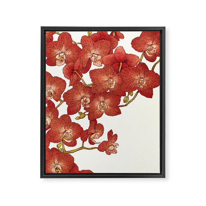 Red Orchids Framed Canvas Print Gallery Image 1
