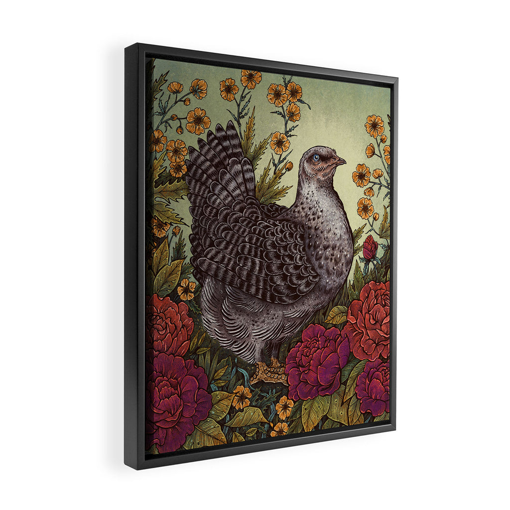 Rose Hen Framed Canvas Print Gallery Image 2