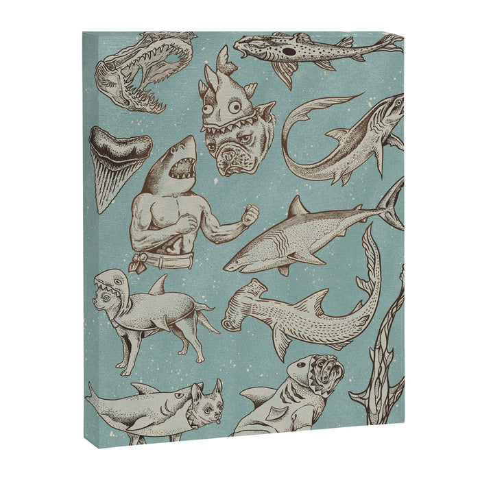Shark Week Tattoo Flash 2023 Canvas Print Gallery Image 1